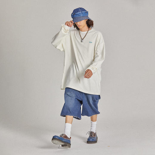 POH  20AW朋克摇滚歌词基础宽松街头五色打底长袖Tee圆领百搭上衣 商品图2