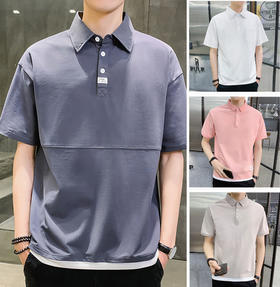 【服饰鞋包】短袖polo衫 翻领半袖纯色打底衫夏季新款潮流宽松休闲