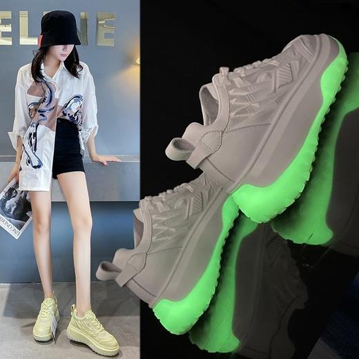 【女生小白鞋】谷韵系带松糕老爹运动休闲鞋 商品图1