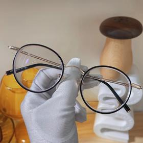 客配CARIN文艺圆框黑金色800/650+散光100/1501.74防蓝光镜片