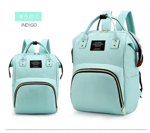 简约大容量妈咪包时尚双肩母婴包防泼水产妇奶瓶尿片背包 商品图4