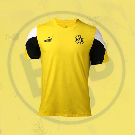 正品PUMA/彪马多特蒙德球迷运动休闲训练短袖T恤764313-01 商品图0