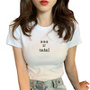 【简约字母印花T恤】T恤女ins潮夏季韩版BF修身显瘦女士圆领短袖上衣 商品缩略图4