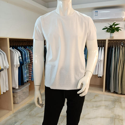 夏季男士圆领纯色丝光棉短袖恤衫  CH8S004 商品图1