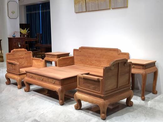 红桥红  家具严选  缅甸花梨（大果紫檀）【卷珠腿 荷韵沙发113六件套】 商品图8