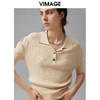 VIMAGE纬漫纪夏季新款透气修身短袖针织衫V1501117 商品缩略图2