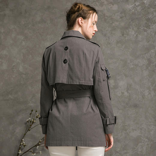 Famecoco范可儿风衣外套女秋原创复古小个子中长款F216AA003 商品图3