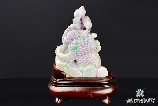 派瑞翡翠 翡翠摆件 糯种 绿色 紫色 商品图1