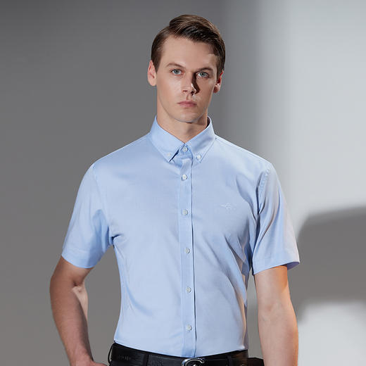 GOOD LUCK/德鲨夏季新款短袖棉质衬商务弹力短袖衬衫LY11429 商品图2
