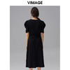 VIMAGE纬漫纪夏季新款雪纺收腰长裙高腰泡泡袖中长款连衣裙V1507192 商品缩略图3