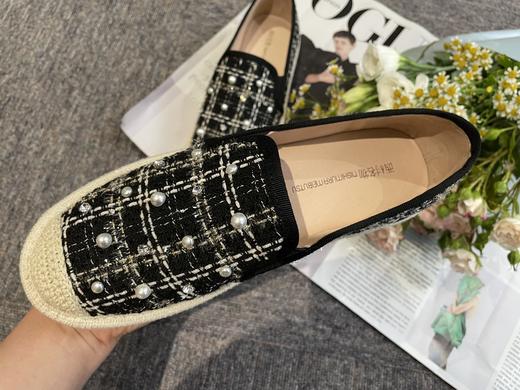 西村名物2021秋季新款编织珍珠单鞋奶奶鞋T21CM34041 商品图3