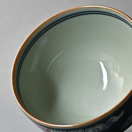 「景德镇手工主人杯」手绘青花粉彩仙鹤延年仿古胎罗汉杯 陶瓷大号主人杯 商品图3