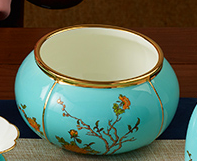 国瓷永丰源 夫人瓷-西湖蓝建水（1100ml）