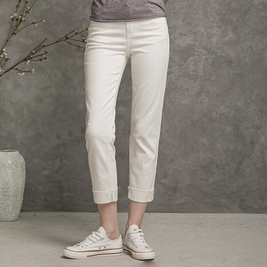 Famecoco范可儿女士牛仔裤秋季直筒设计感裤子F216GA006 商品图2