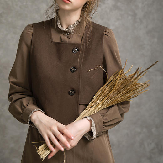 famecoco范可儿连衣裙套装两件套秋连衣裙马甲时尚套装F216EA002 商品图2