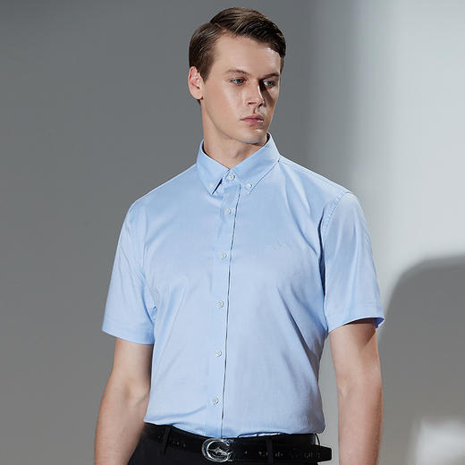 GOOD LUCK/德鲨夏季新款短袖棉质衬商务弹力短袖衬衫LY11429 商品图3
