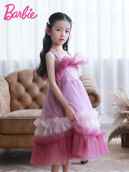 pureshare 女童连衣裙2021夏新款蓬蓬公主裙宝宝裙子-西西里小人鱼 商品图3