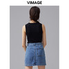 VIMAGE纬漫纪夏季新款纯色圆领宽带无袖内搭显瘦上衣针织衫V1501118 商品缩略图3