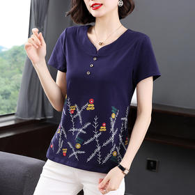 GYH  6918大码时尚女纯棉短袖T恤