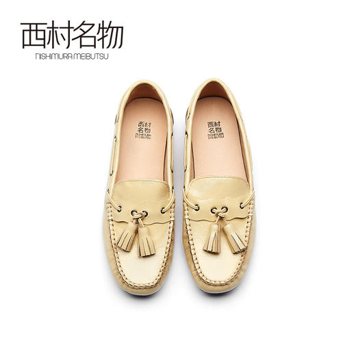 西村名物2021年秋季新款豆豆鞋女春秋百搭平底单鞋一脚蹬T21CM34191 商品图2