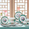 青意牡丹幸福莲藤 新骨瓷28头餐具套组（含竹筷） 商品缩略图4