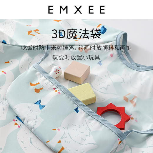 嫚熙宝宝吃饭防污罩衣画画神器儿童围兜反穿衣防水防脏饭兜春夏 商品图2