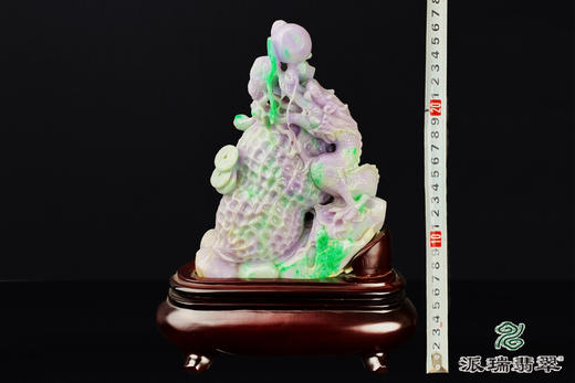 派瑞翡翠 翡翠摆件 糯种 绿色 紫色 商品图3