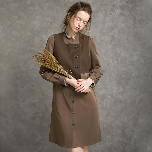 famecoco范可儿连衣裙套装两件套秋连衣裙马甲时尚套装F216EA002 商品图0