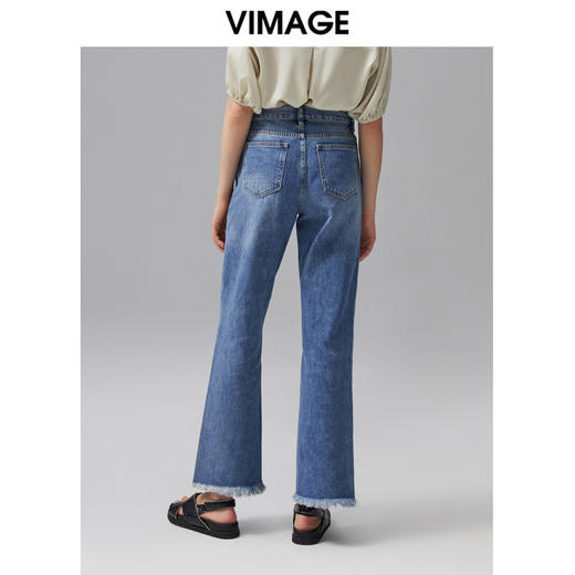 VIMAGE纬漫纪新款时尚通勤休闲显瘦百搭牛仔裤VC2105210 商品图3