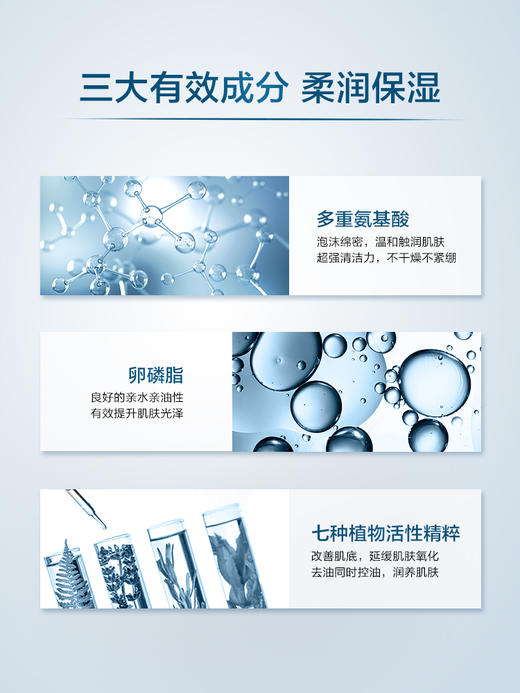 YANKO漾格氨基酸洗面奶男女控油温和深层清洁收缩毛孔补水保湿洁面霜泡沫祛痘油皮洁面乳 商品图3