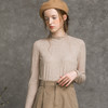 Famecoco范可儿纯色T恤女秋季百搭简约半高领打底衫上衣F216BB009 商品缩略图3