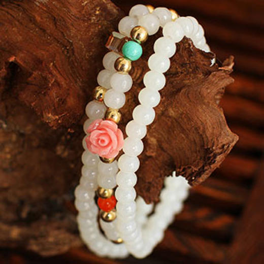 【为思礼 合集】民族风 彩绘 典雅气质青瓷淑女耳环 手串 商品图2