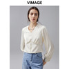 VIMAGE纬漫纪新款时尚通勤V领显瘦百搭小上衣女VC2113214 商品缩略图2