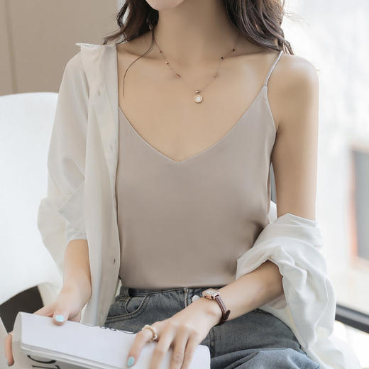 吊带背心女V领打底西装内搭设计感小众外穿宽松性感无袖上衣内衣夏季 商品图2