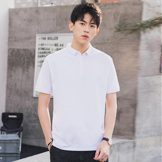 【服饰鞋包】男式短袖polo衫夏季休闲短袖t恤男舒适透气翻领上衣 商品图1