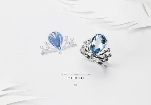 水蓝·水花溅落 | 海蓝宝·戒指 商品图3