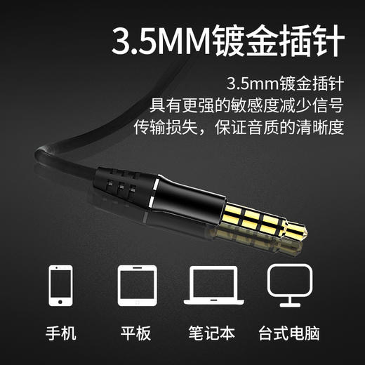 【手机耳机】入耳式耳机低音手机吃鸡游戏适用苹果华为运动有线耳机 商品图3