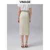 VIMAGE纬漫纪夏季新款优雅时尚高腰开叉百搭半身裙包臀裙女V1506133 商品缩略图3