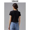 VIMAGE纬漫纪夏季新款透气舒适宽松圆领短袖T恤上衣V1502113 商品缩略图3