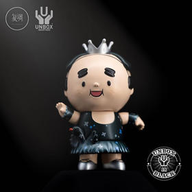 现货 Unbox 江大叔 纯黑版Chubby Ojisan 搪胶 潮玩 摆件