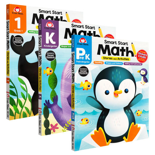 【IDK品牌优选】Evan-Moor Smart Start Math Set. 聪慧启蒙 数学系列 3册套装 商品图1