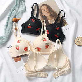 黛唯梵水果物语日系可爱无痕内衣女无钢圈薄款大学生高中少女文胸聚拢内衣裤套装