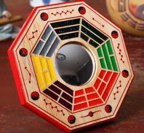 桃木彩绘凹凸乾坤镜