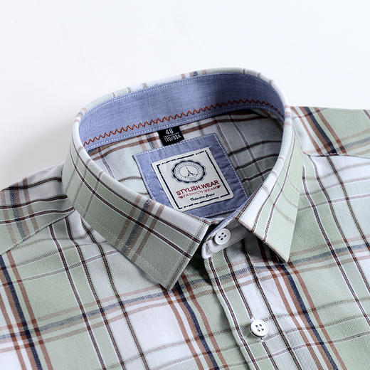 【100棉】罗蒙男士短袖衬衫夏季薄款休闲纯棉格子衬衣 商品图6