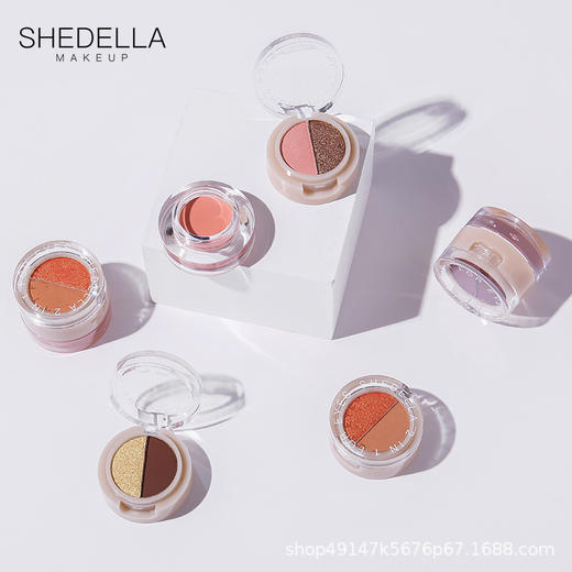 诗蒂娅二合一眼影盘平价珠光哑光学生便携ins正品眼部双色眼影盘 商品图2