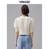 VIMAGE纬漫纪夏季新款V领设计泡泡袖修身短袖小上衣女T恤V1509134 商品缩略图3