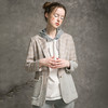 Famecoco范可儿格子西装外套女秋季拼接设计感西服F216AW004 商品缩略图1