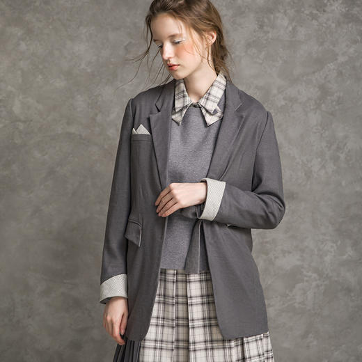 Famecoco范可儿职业西装女秋款正装高级感西服外套F216AW006 商品图1