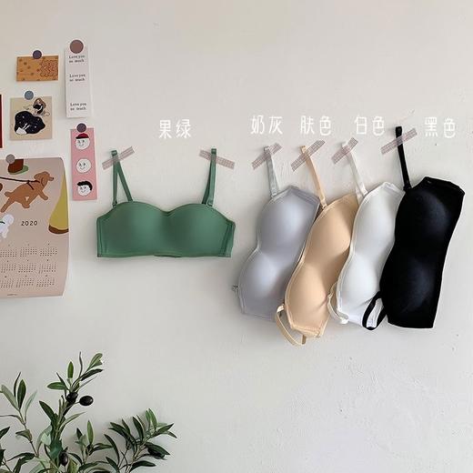黛唯梵子墨二代内衣女夏季无肩带可拆卸隐形学生韩版高中生聚拢抹胸内衣大胸显小 商品图3