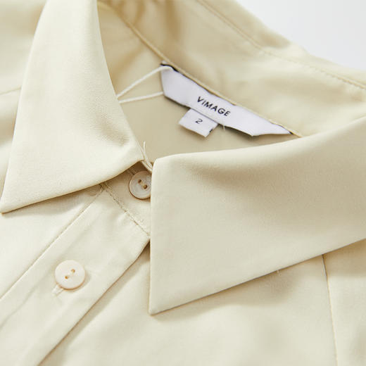 VIMAGE纬漫纪夏季新款通勤百搭时尚泡泡袖T恤衬衫上衣V1509133 商品图5